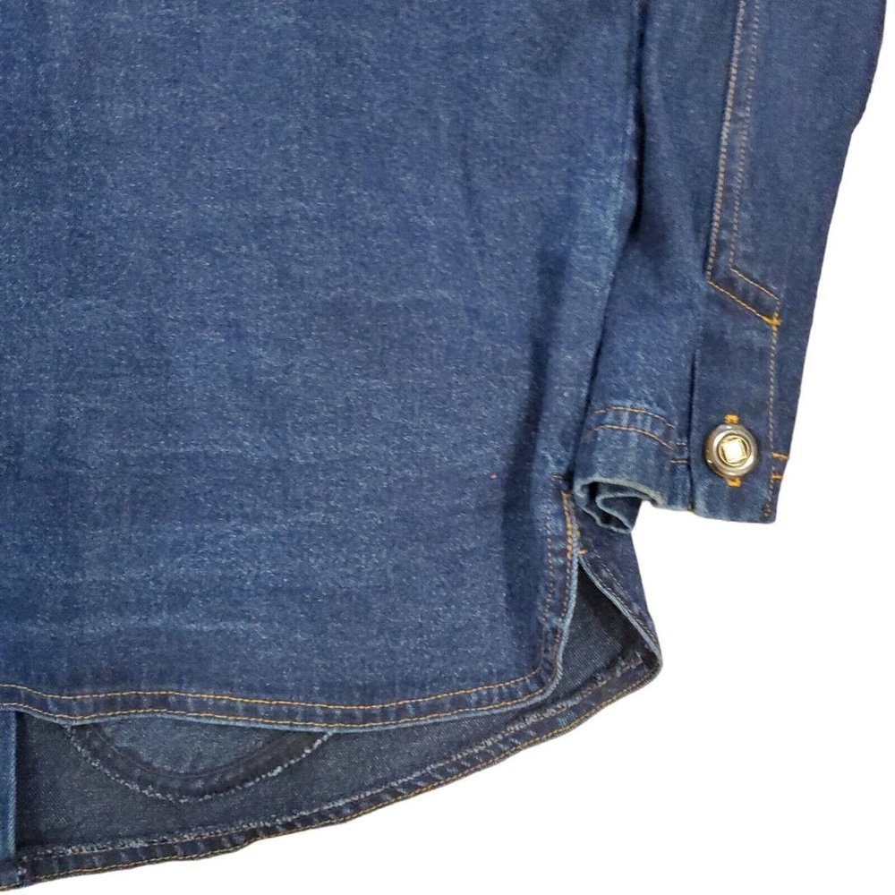 Vintage 90s Denim Jean Shirt Jacket Shaket Thin Sz Large - Picture 5 of 12